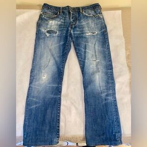 Men's Distressed Blue Jeans. Buffalo 🦬 jeans. Made in USA 🇺🇸